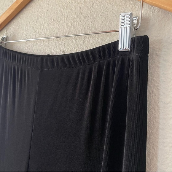Citiknits Slinky Wide Leg Pull On Pants Women’s M Black Vintage Elastic Waist - Picture 4 of 12